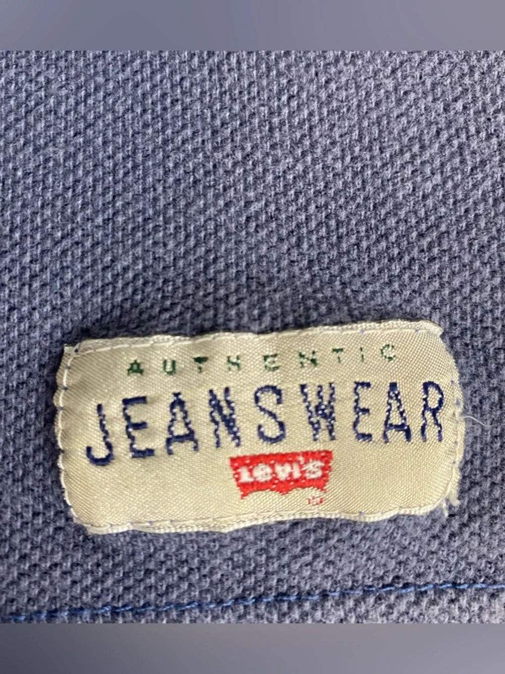 Vtg Levis Polo Shirt Mens Large Blue Short Sleeve 90s Heavyweight Stained